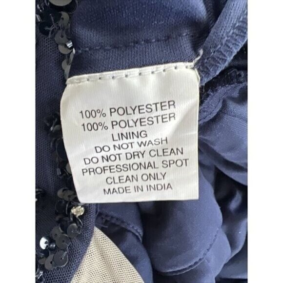 Mac Duggal size 18 Navy 93784 Sequined Beaded V-NECK Formal Cocktail Dress GOWN - Picture 11 of 14